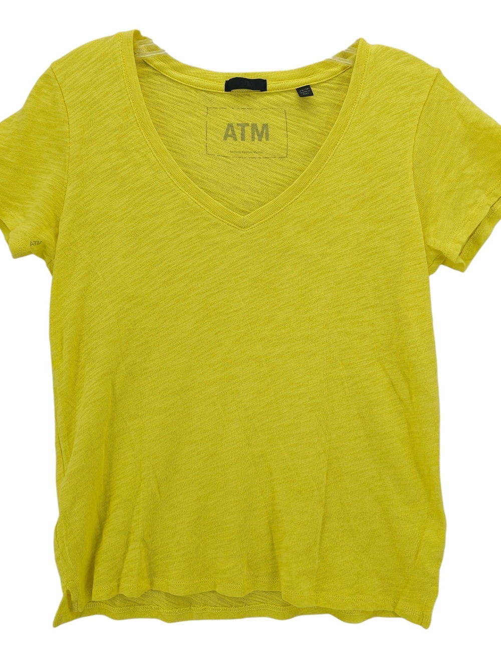 ATM Anthony Thomas Melillo Slub V-Neck Tee in Lemon